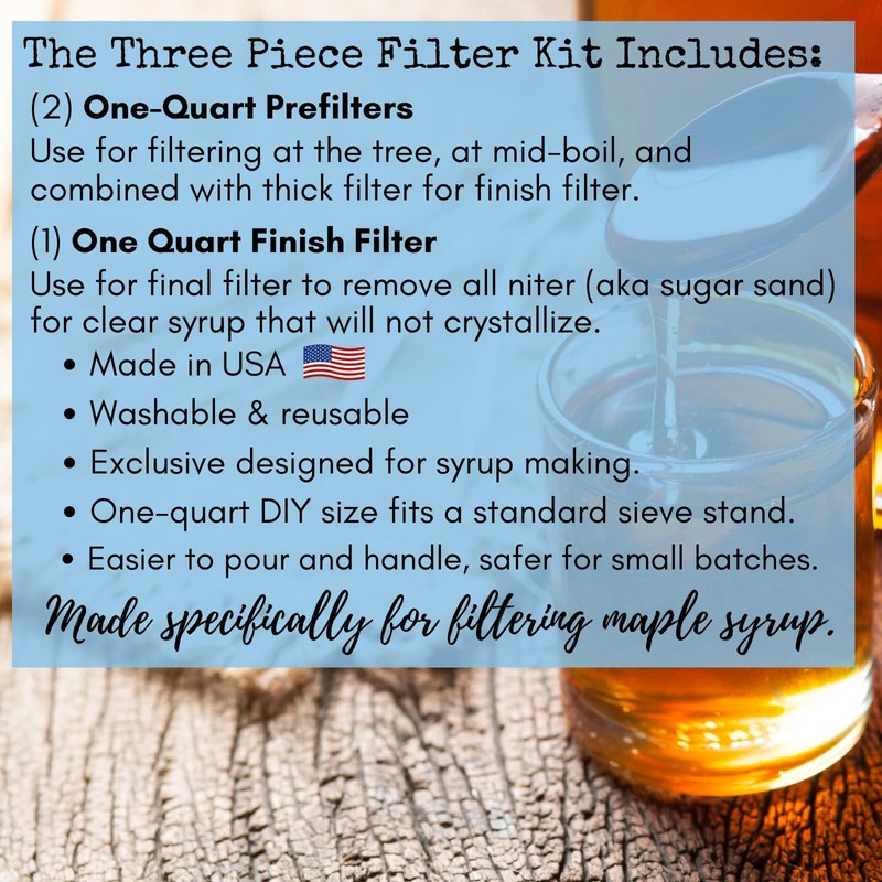 Maple Syrup Filter Set - 1 Qt. (3 pieces) -