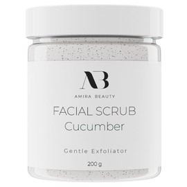 Amira Beauty Exfoliante facial de pepino - Exfolia, limpia, elimina suavemente la piel muerta, puntos negros, poros y acné - Hidrata, ilumina y...    