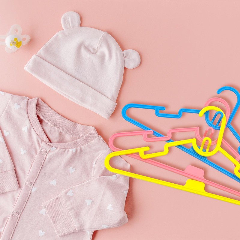 ZYBUX - 20 Pack Multi Coloured Kids Coat Hangers Lightweight