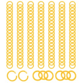 PATIKIL 1.1" Loose Leaf Binder Rings, 144Pcs Binder Ring Book Rings Plastic Key Rings for Paper Index Card Flash Card Book DIY Scrapbook Notebook Photo Album Office, Yellow
