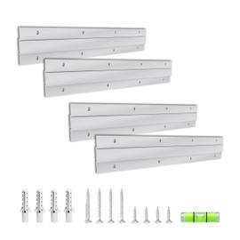 French Cleat Mirror Hanger Kit 12 inch 4 Pairs 100 lb Z Hanging Heavy Picture Mirror Frame Wall Mounting Bracket Hardware Duty Clips Hangers Brackets Mount Cleat Cabinet Shelf Hooks Art Board Canvas