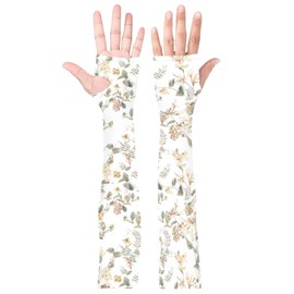 RoseFace Gardening Sleeves Farm Sun Protection Cooling Arm Sleeves for Women Men with Thumb Hole for Driving Cyclin Sports, Flower9, One Size