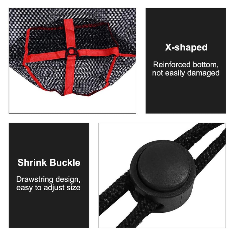 Fishing Net, Foldable Nylon Fishing Bag with Drawstring, Long Fish