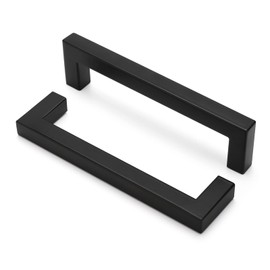 LONTAN Pack of 10 Cabinet Handles 128 mm Hole Spacing Cabinet Door Handles Black Handles for Kitchen Cabinets Furniture Handles Kitchen Handles Drawer Handles