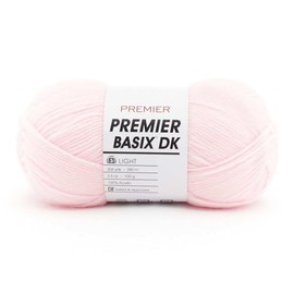 Premier Yarns Basix DK Weight Yarn, Made of Acrylic, Ideal Yarn for Crocheting and Knitting, Machine-Washable, Ballet Pink, 3.5 oz, 306 Yards