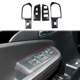 Carbon Fiber Window Lift Switch Panel Rear Cup holder Cover Trim for 2017-2024 Honda Ridgeline