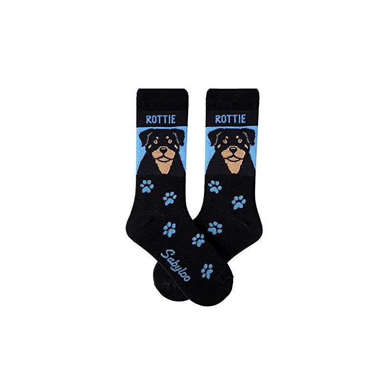 Sabyloo Rottweiler Crew Socks Unisex Blue