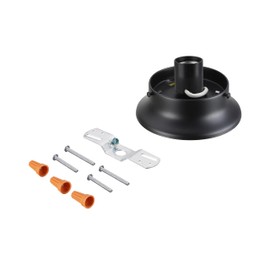 Aspen Creative 22102-01-1, Flush Mount Ceiling Fixture Shade Holder Kit in Matte Black Finish 3-5/8" Fitter, 4-3/4" Diameter x 1-3/4" Height