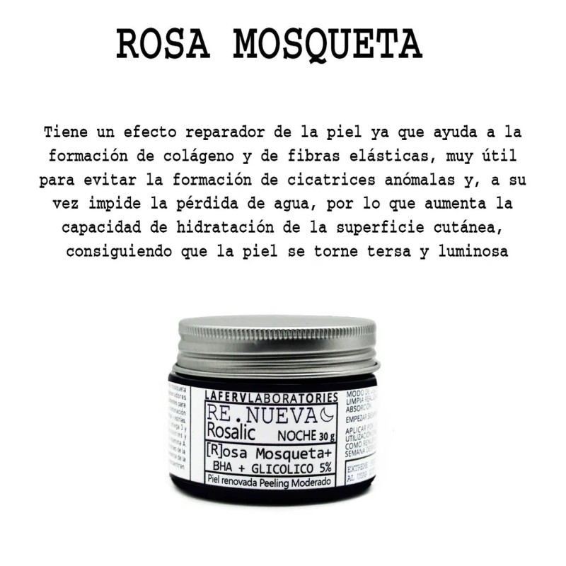 Crema Rosa Mosqueta Glicolico 5% Bha Noche Peeling Suave