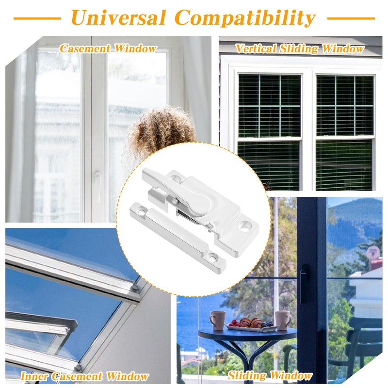 10-Pack Universal Window Sash Locks, White Iron Cam Action Latches