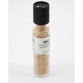Nicolas Vahé Spice Salt (325 g) | Inspirational Seasoning Salt with Garlic and Red Chilli Pepper | Perfect for Meat Dishes | Decorative Grinder with Ceramic Grinder