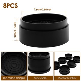 UKQRRTC 8Pcs Bed Risers, Sturdy Stable Furniture Risers, Anti Slip Bed Raising Blocks, Heavy Duty Rubber Bed Raising Stand for Table Couch Sofa Bed Washing Machine (Round)