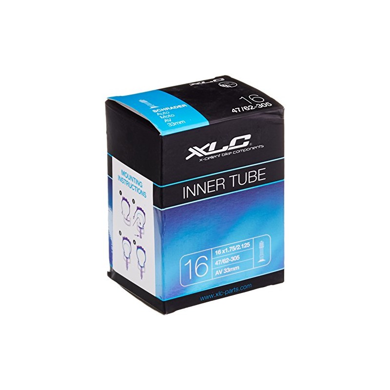 XLC Bicycle Tube 16 x1.75/2.125 47/62-305 AV 33 mm, 2508160200
