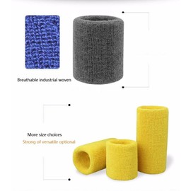 WIRUN 3 inch Wrist Sweatbands Sports Wristband Cotton Sweat Band Armbands for Men and Women Tennis, Basketball, Running, Gym, Working Out (1 Pair) (Red)