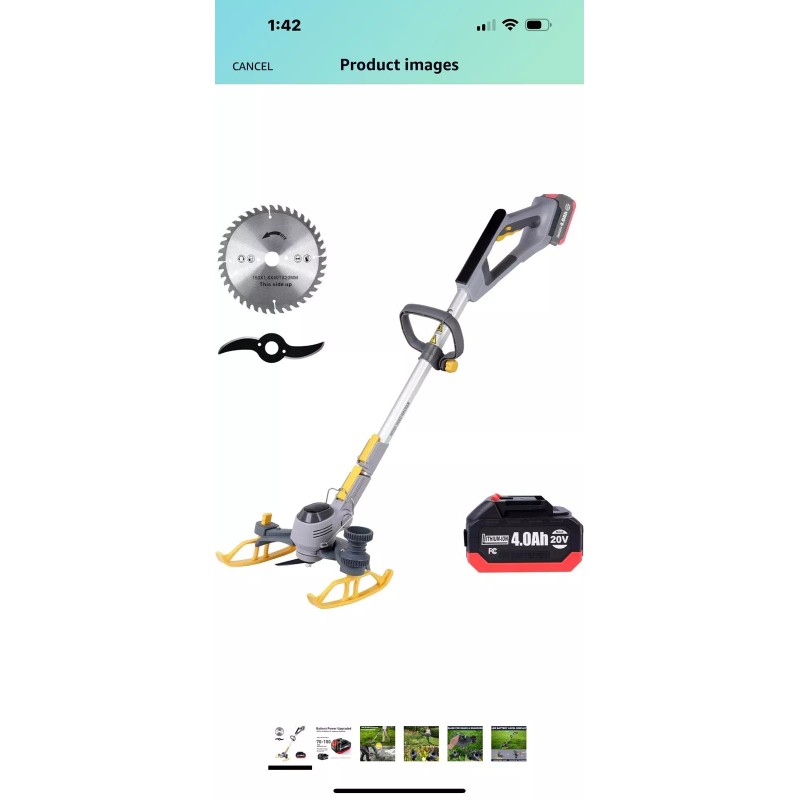 Patiox Cordless Week Wacker With 4.0 Ah Battery