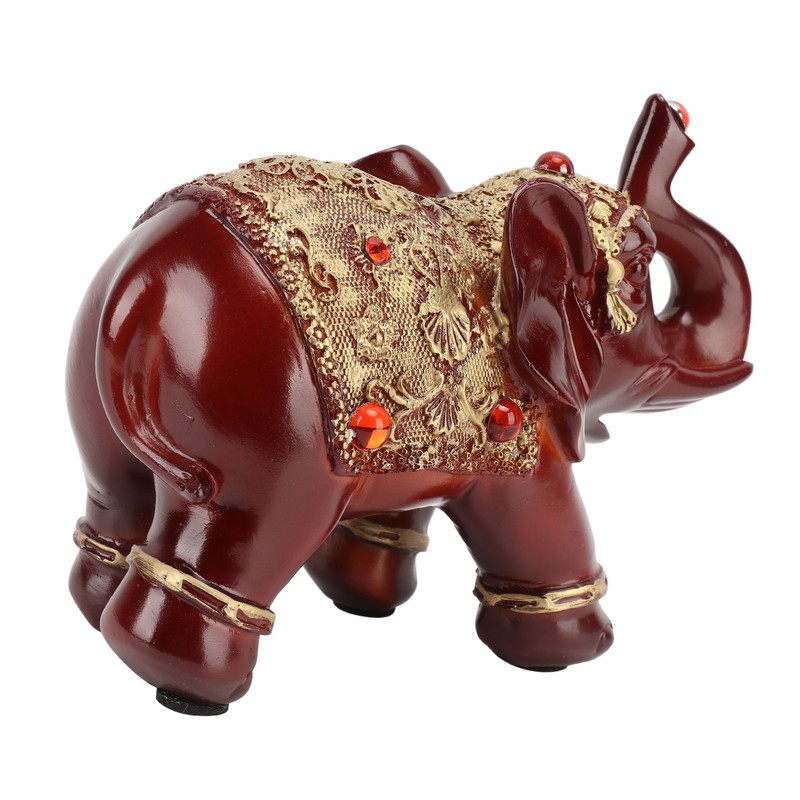 Elephant Statue Durable Resin Cute Elegant Attract Wealth Round Corner