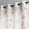 Tree Print Semi-Sheer Curtains 63inch Length White Red Orange Branch