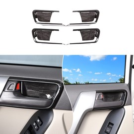 Fgtagtal Compatible with Toyota Land Cruiser Prado FJ150 150 2014-2018 Inner Door Handle Bowl Cover Trim, ABS Car Door Handle Bowl Protection Cover Sticker, 4 PCS (Black Wood Grain)