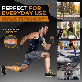 Doc Miller Compression Calf Sleeve for Men & Women – 20-30mmHg Graduated Support for Running, Shin Splints, Calf Strain – Knee High, Small to 6XL Plus Size