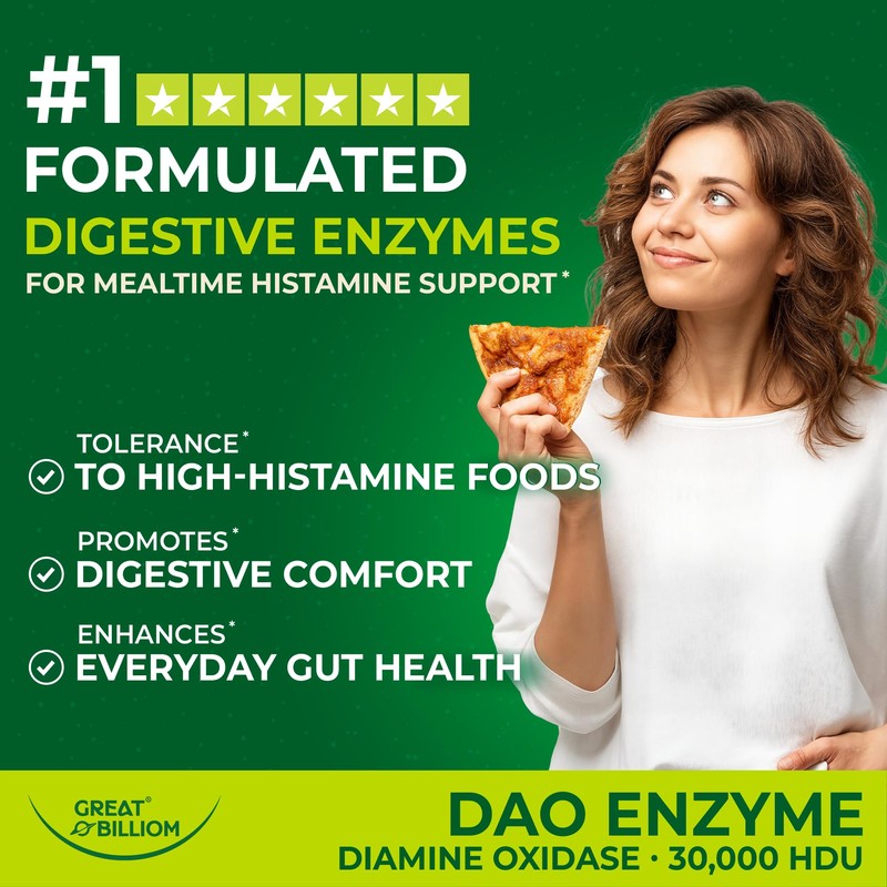 DAO Enzyme Supplement Diamine Oxidase Histamine, 60 Capsules