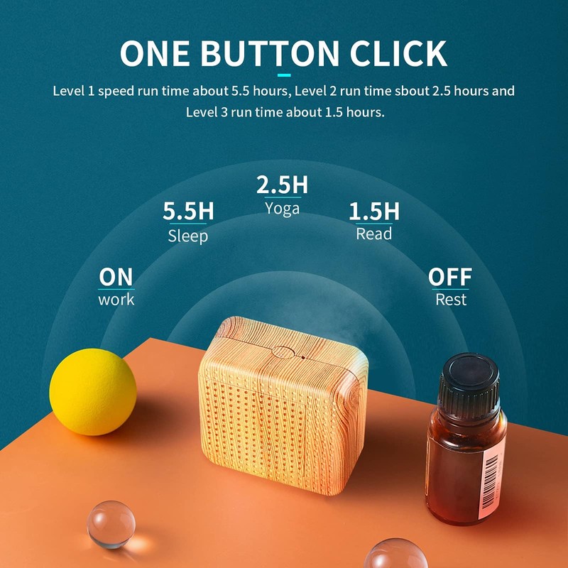 Weljoy Wood Grain Portable Diffuser for Essential Oils – Car