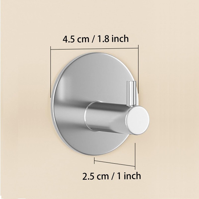 Miliocry 6 Packs Bathroom Towel Hooks, Adhesive Hooks Heavy Duty