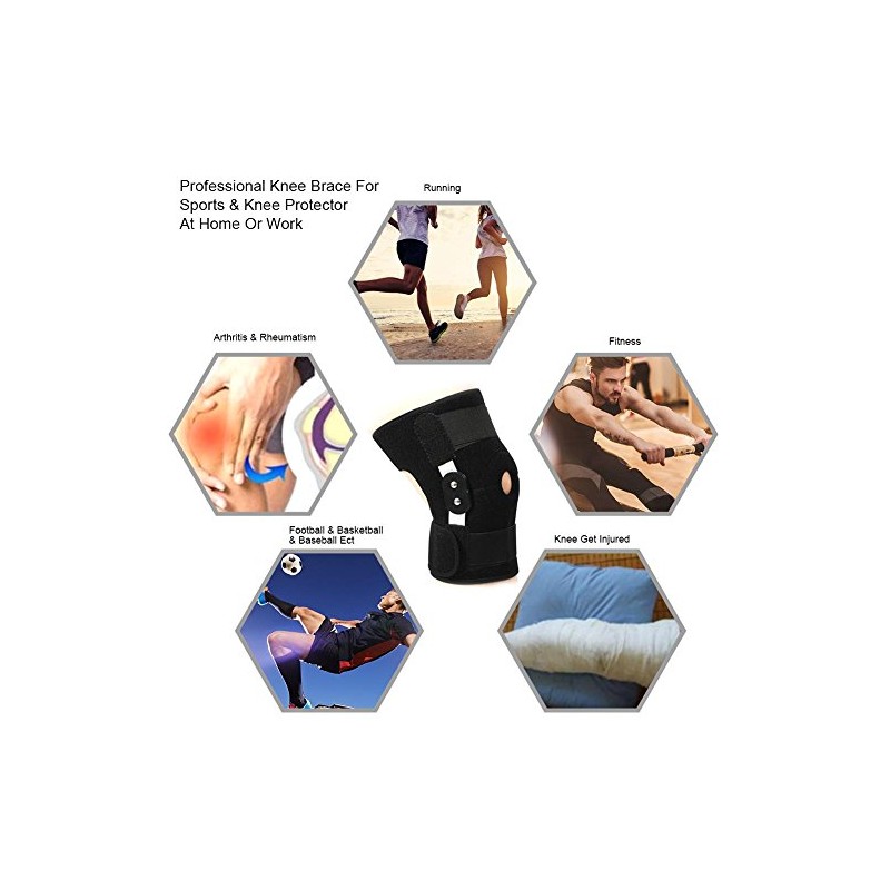 ZJchao Rodillera Deportiva Estabilizadora de Rodilla con Bisagras de Aluminio