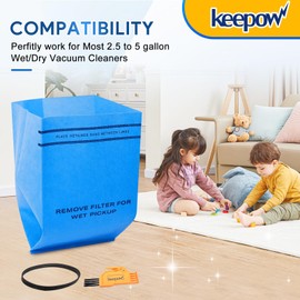 Keepow 12 Pack Wet Dry Vac Filter Compatible with Craftsman CMXEVBE17250–Washable & Reusable 2.5 to 5 Gallon Replacement Filter for Wet Dry Vacuum