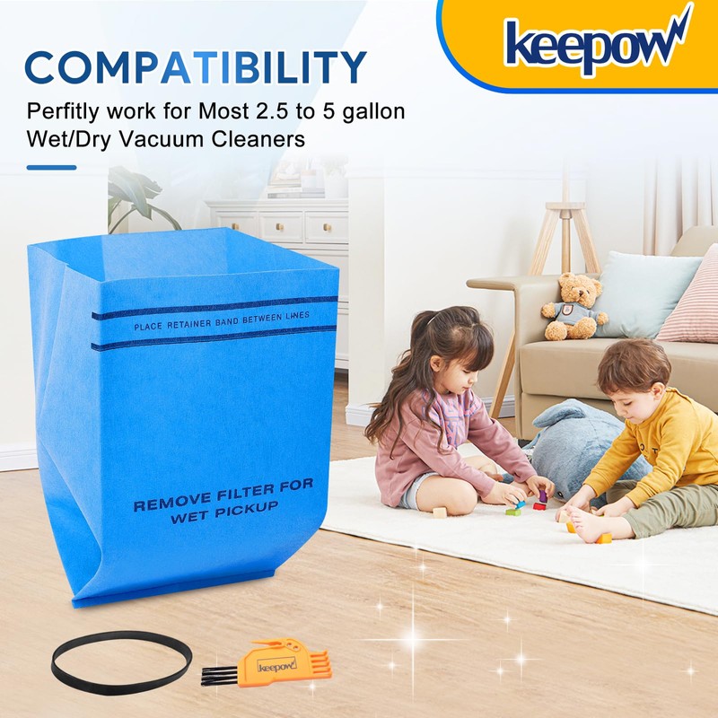 Keepow 12 Pack Wet Dry Vac Filter Compatible with Craftsman