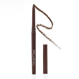 Palladio Delineador de Ojos Retráctil Resistente al Agua, Color Enriquecido Pigmentado y Lápiz de Ojos Cremoso, Fácil de Deslizar y Girar, Aplicación Duradera a Prueba de Manchas, Black Brown