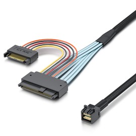 H!Fiber.com HD Mini SAS (SFF-8643) to U.2 (SFF-8639) NVMe SSD Cable, 0.75 meter (2.5ft)
