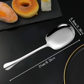 TSKER Set of 4 Serving Spoons, Serving Spoons, Stainless Steel, Serving Spoons, Large, Serving Cutlery, Dessert Spoons, Perfect for Restaurants, Family Celebrations and Party Celebrations to Serve