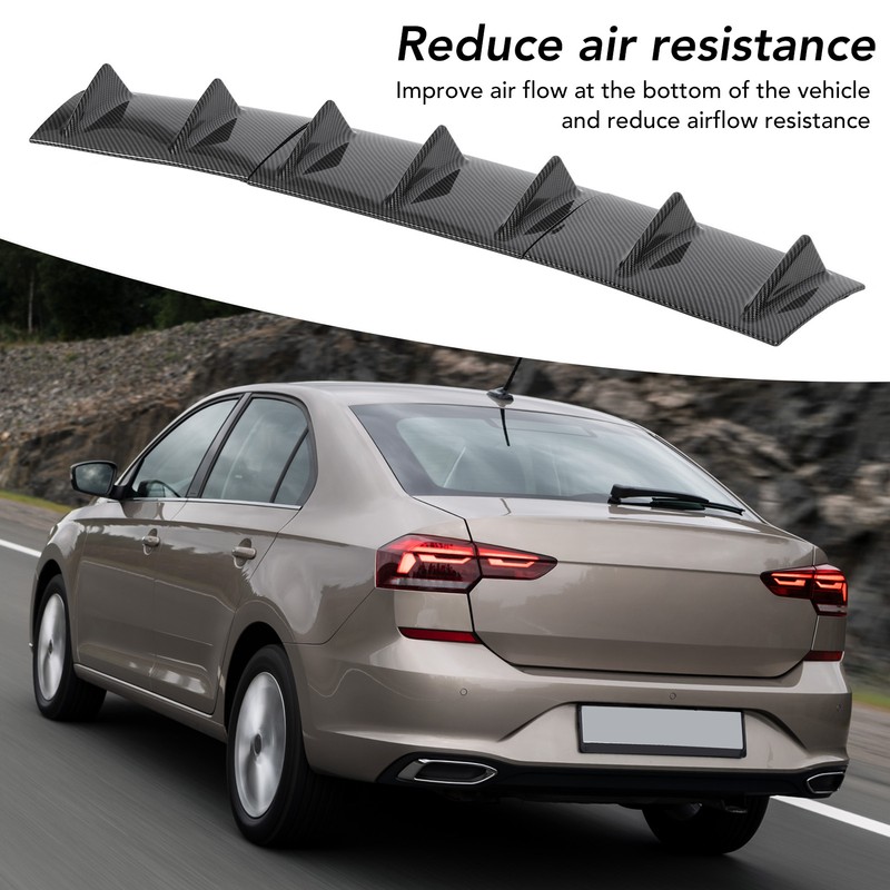 3 Pcs Chassis Deflector Universal Black Rear Lip Shark Fin