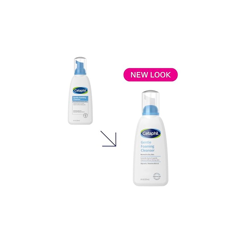 Cetaphil Cetaphil Gentle Goaming Cleanser, Fragrance-free, 8 ounce, Paquete de