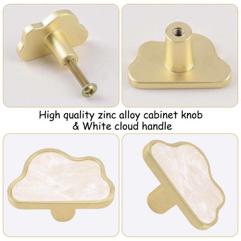 MOROBOR Decorative Cloud Kitchen Cabinet Knobs, 4 Pack Creative Dresser
