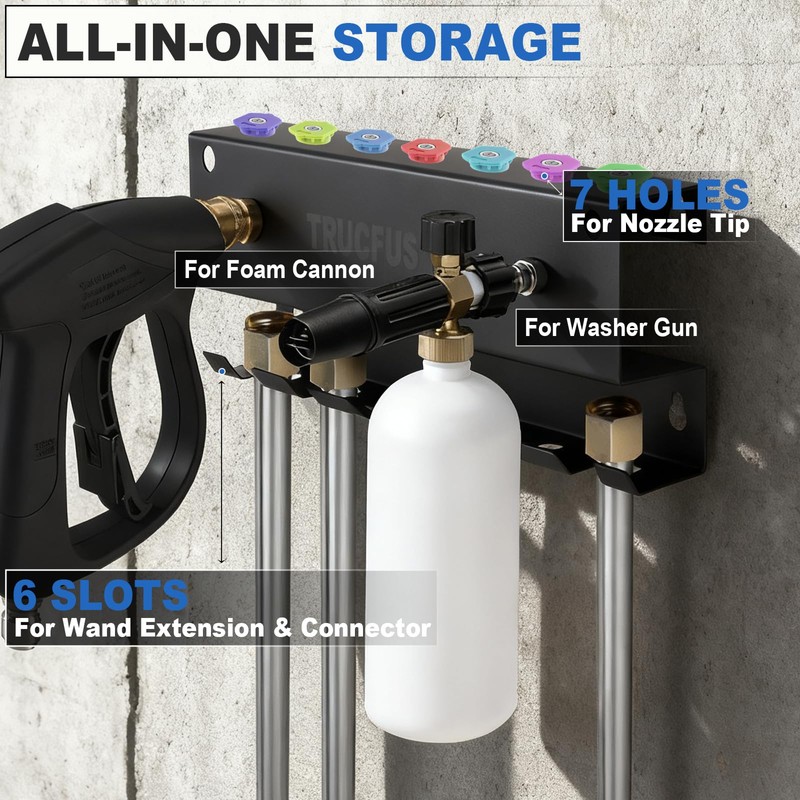 Foam Cannon Holder Mount Pressure Washer Gun Holder Wall Mount