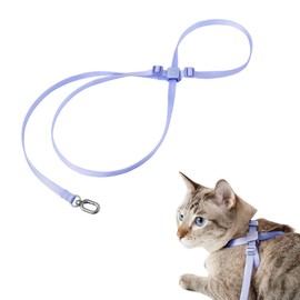 BuddyArmor Cat Harness Escape-Proof Anti-Choking Adjustable Nylon Harness Lightweight with Anodized Aluminum Buckle, Ideal for Cats Outdoor Walking and Training, IDA Award (Armor Blue, L (43.3 inch))