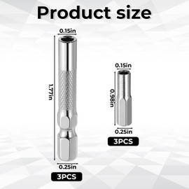 6PCS 1/4 to 4mm Bit Adapter, Hex Screw Driver Bit Adapter Magnetic, Micro Bits Drill Extension Socket Shank, Micro Bits Holder, 1/4 to 4mm Hex Adapters Magnetic for Precision Sets