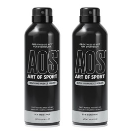 Art of Sport Muscle Relief Spray – Cooling Menthol for Muscles & Joints – Back, Neck, Knee, Shoulder, Hip – Hands-Free Body Spray for Athletes – 5 fl oz, 2-Pack