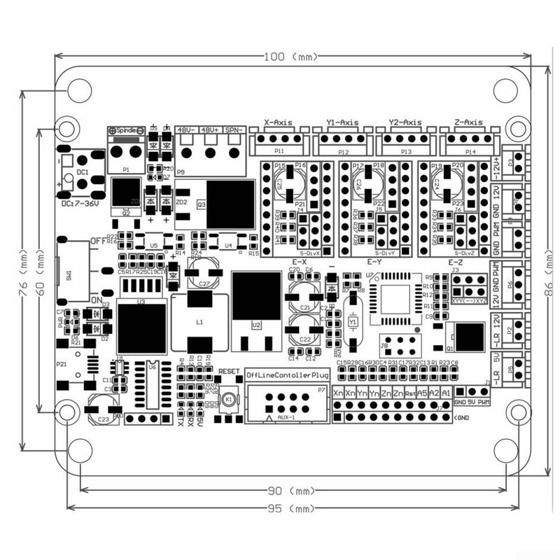 CNC GRBL 1.1 Controller Board X/Y/Z Stepper Motor Double Yaxis