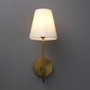 PERMO Antique Goose-Neck Wall Sconce with White Fabric Shade Hardwired