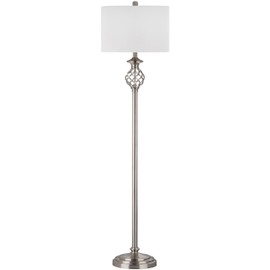 SAFAVIEH Lighting Collection Sophia Farmhouse Nickel 60-inch Living Room Bedroom Home Office Standing Floor Lamp (LED Bulb Included)