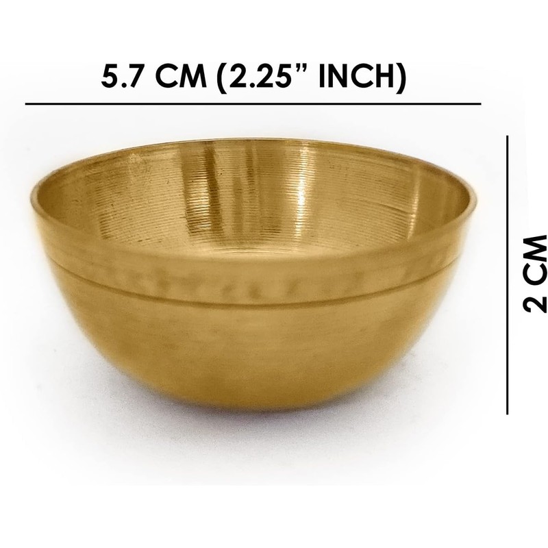 SATVIK Set of 6 Pure Brass Bhog Bowl Set for