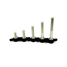 5/16-18 Wing Thumb Screw Thumbscrew - 4 Pcs Black Thumbscrews Thumb Screws with Tee/Wing Butterfly Thumb Screws T-Handle Thumb Screw (3/4")