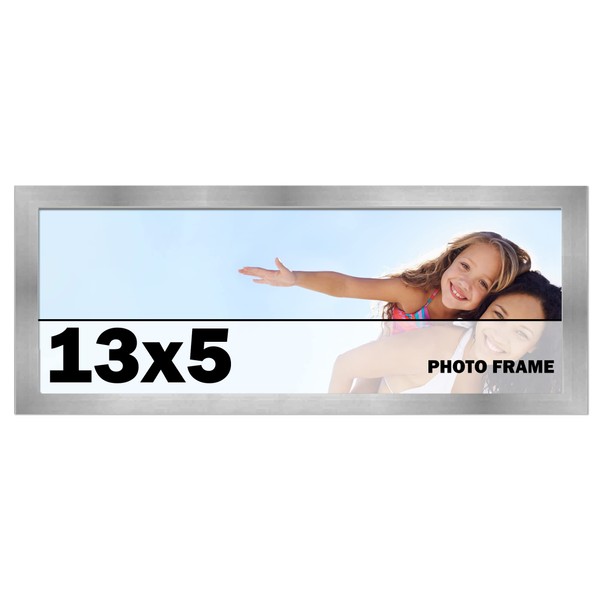 CountryArtHouse 13x5 Frame Silver Stainless Steel Solid Wood Picture Frame