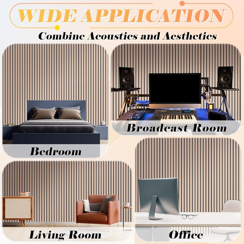 Acoustic Panels 12 Pack - Covers 16 Sq Ft, Self-Adhesive