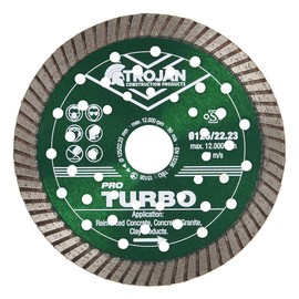 125mm Trojan Pro Turbo Diamond Blade - Fast Cutting Hard Material Blade for Concrete, Stone, Granite & Hard Materials