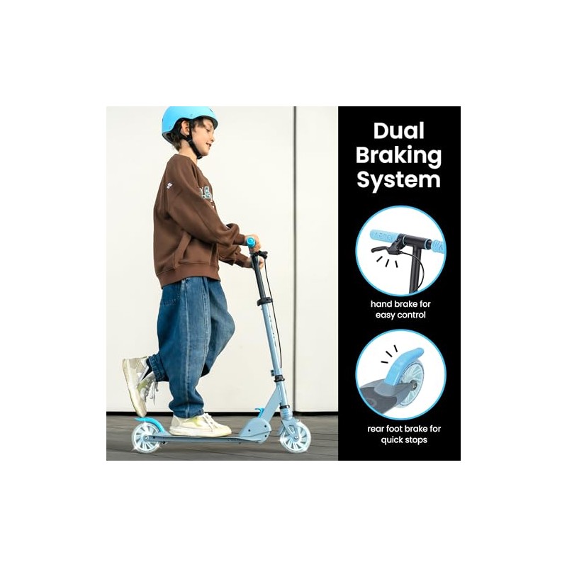 Aero Scooter for Kids 5-8 | Dynamic Lights, Hand Brake