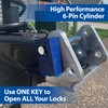 PACLOCK's BL17A-850 Block-Lock Series, Blue Anodized Alum, High Security 6-Pin