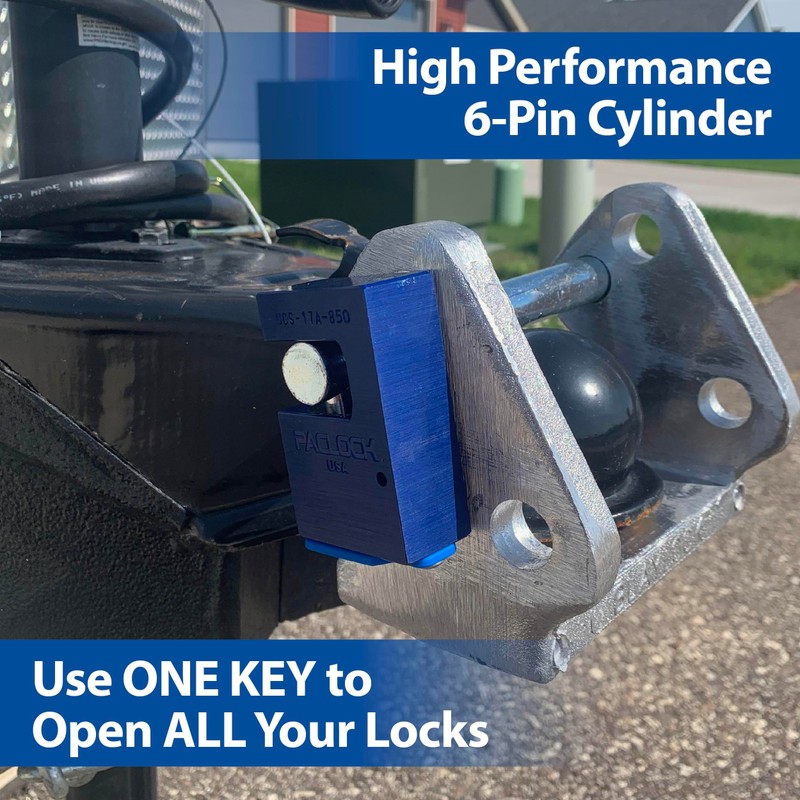 PACLOCK's BL17A-850 Block-Lock Series, Blue Anodized Alum, High Security 6-Pin